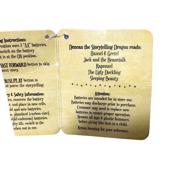 Guddle Barn Duncan the Storytelling Dragon Talking Plush - Picture 4 of 4